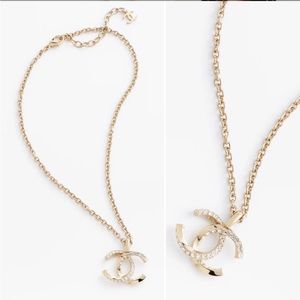 CHANEL BRAND NEW champagne gold crystal necklace